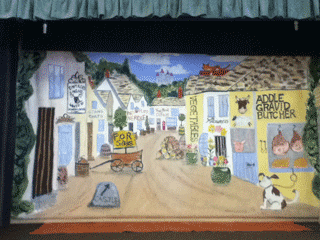 Cinderella Village Scene Backdrop\