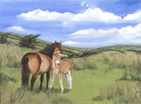 Mare and Foal, oil