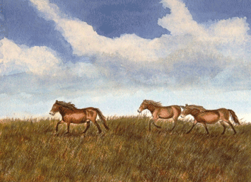 Detail from Exmoor Ponies on the Horizon